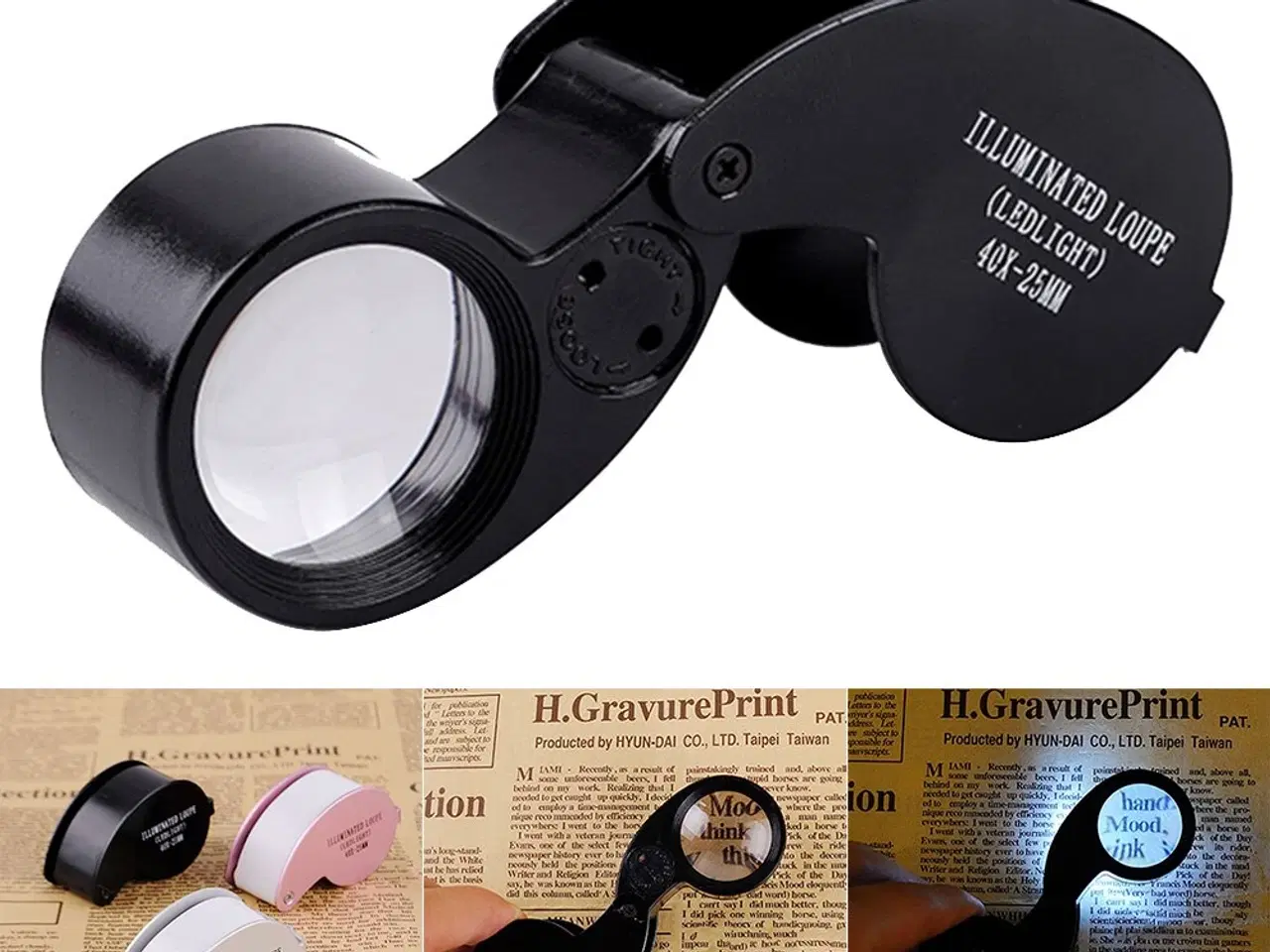 Billede 2 - Sammenfoldelig lup med LED lys - HELT NY