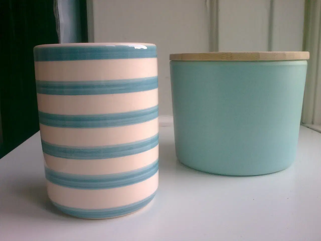 Billede 12 - Pottehoved KERAMIK plantepotte & LYSblå sjov!