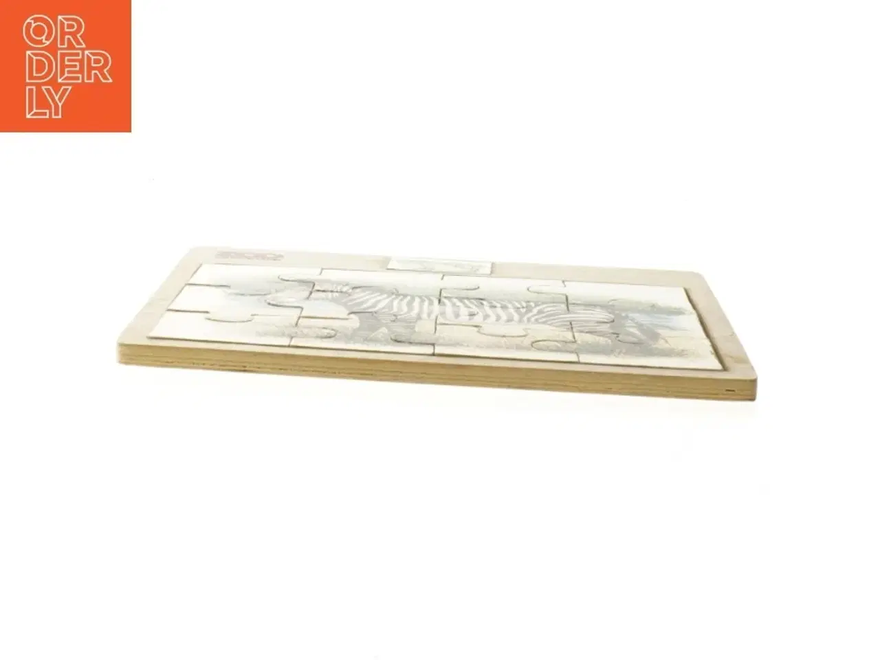 Billede 3 - Zebra træpuslespil fra Zoo København (str. 12 brikker)