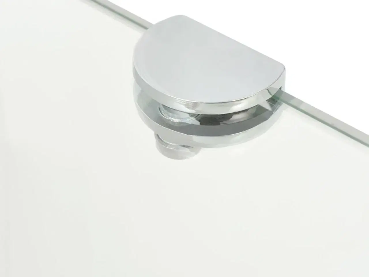 Billede 4 - Hjørnehylde med krombeslag klart glas 25x25 cm