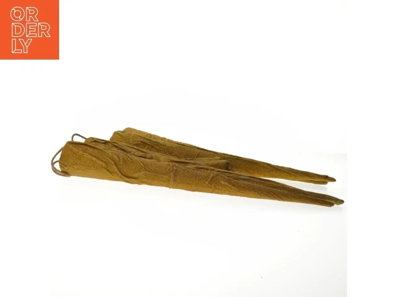 Billede 4 - 6 store, håndlavede kræmmerhuse med forgyldt stof (40 cm)