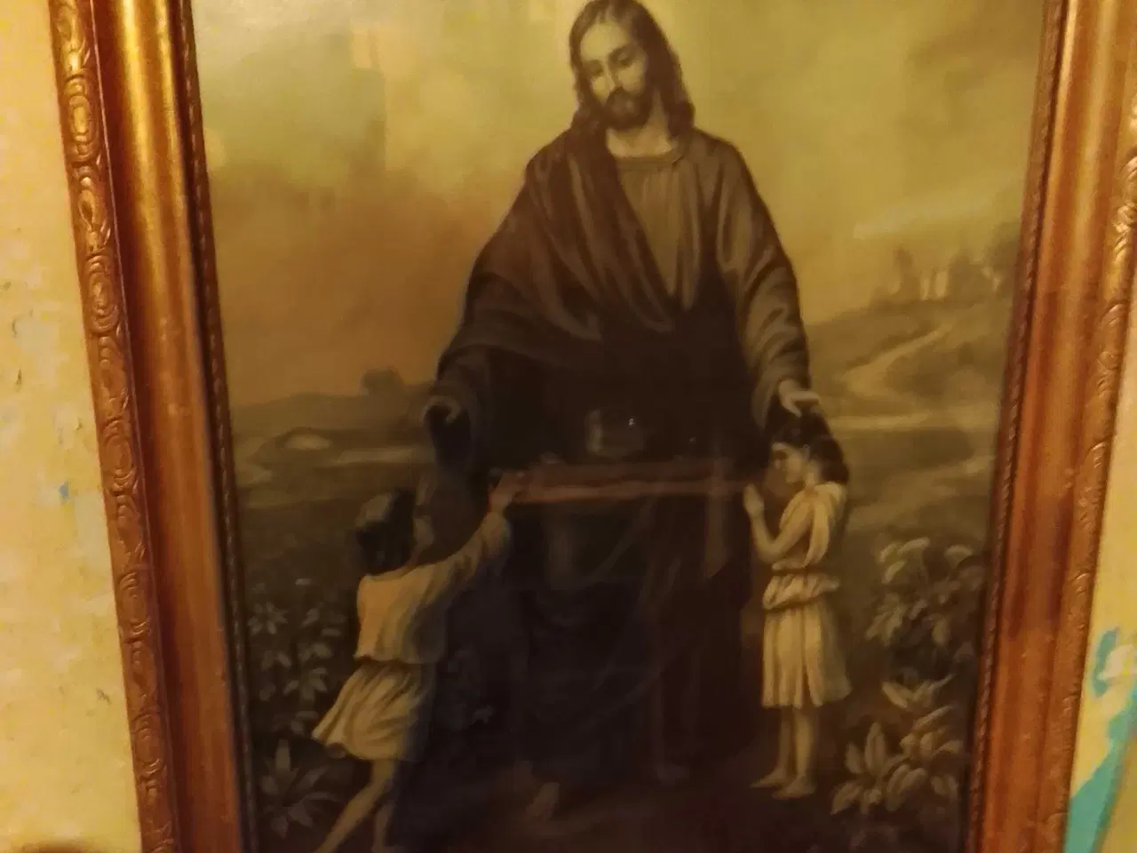 Billede 1 - Billed med Jesus og to børn sælges