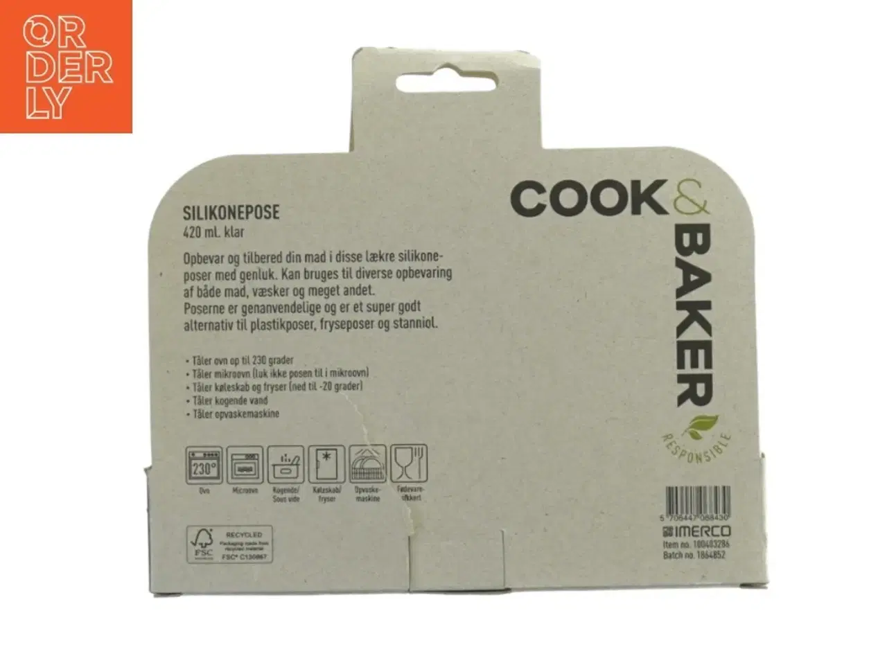 Billede 2 - Genanvendelig silikonpose fra Cook & Baker (str. 420 milimeter)