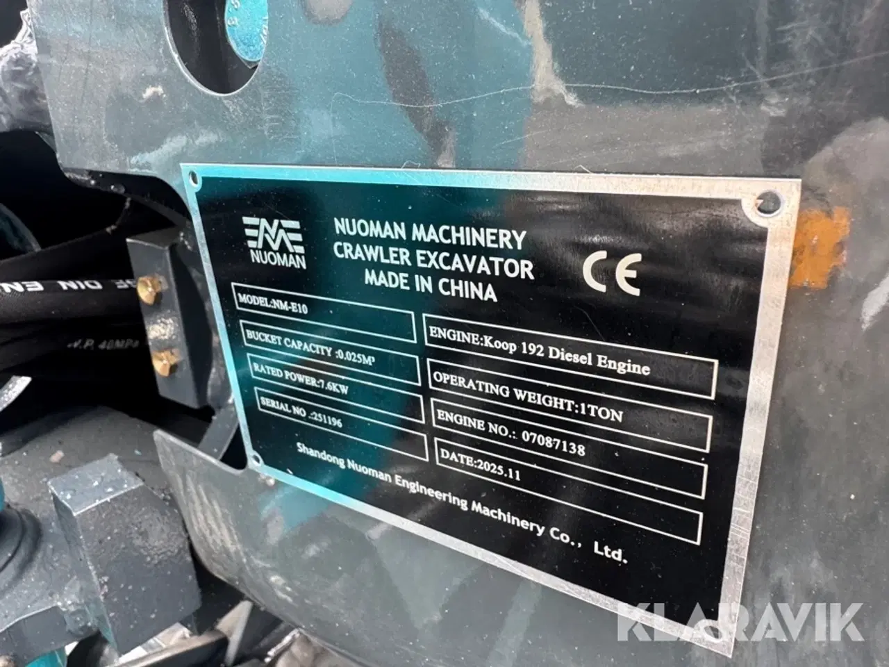 Billede 5 - Gravemaskine Nuoman NM-E10 1T