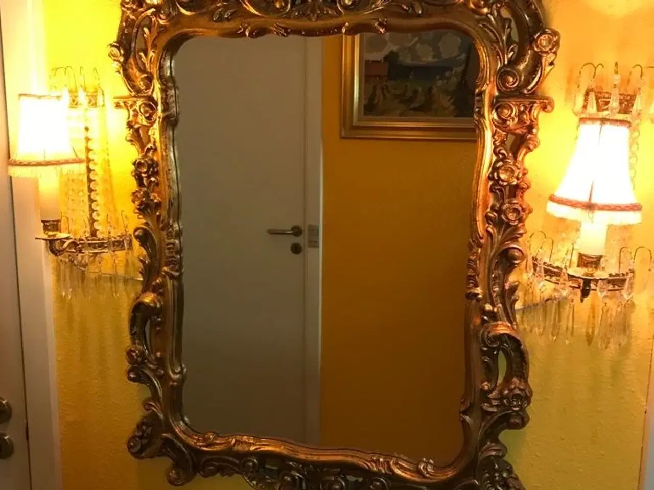 Billede 1 - Vintage Spejl i Barok formet guldramme