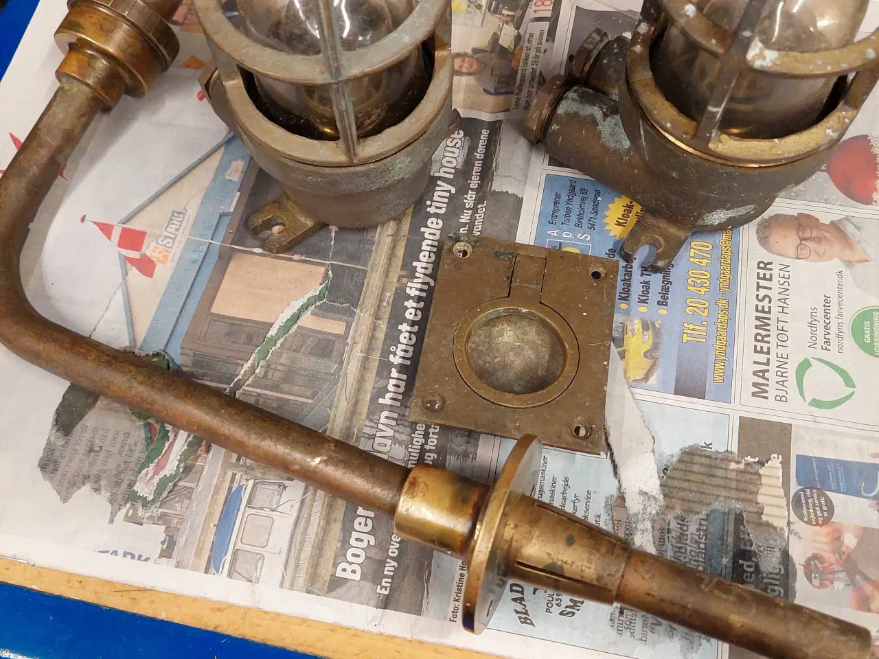 Billede 1 - Skot/Ruf Lamper, messing