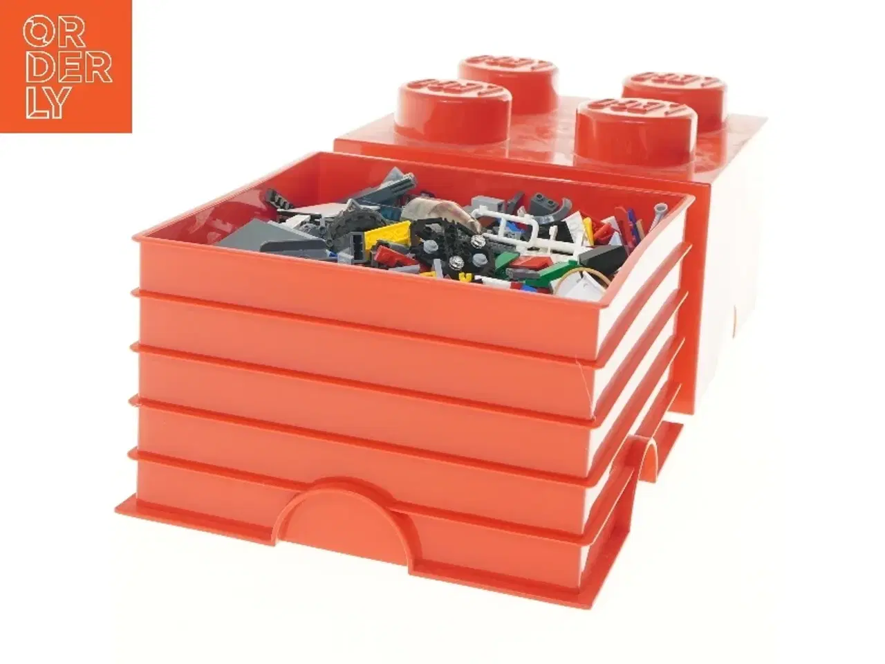 Billede 2 - Rød LEGO opbevaringsboks med klodser fra LEGO (str. 25x25 cm)