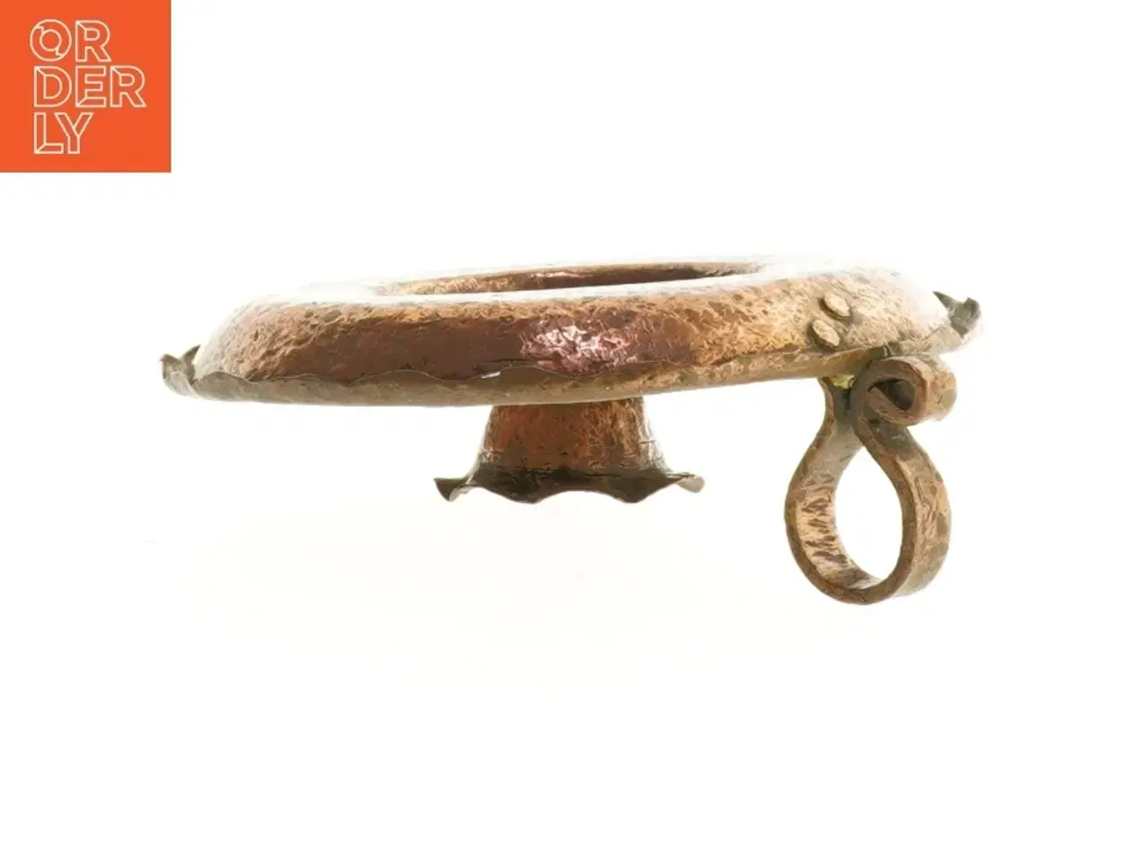 Billede 2 - Gammel kobberlysestage (str. 14 cm)