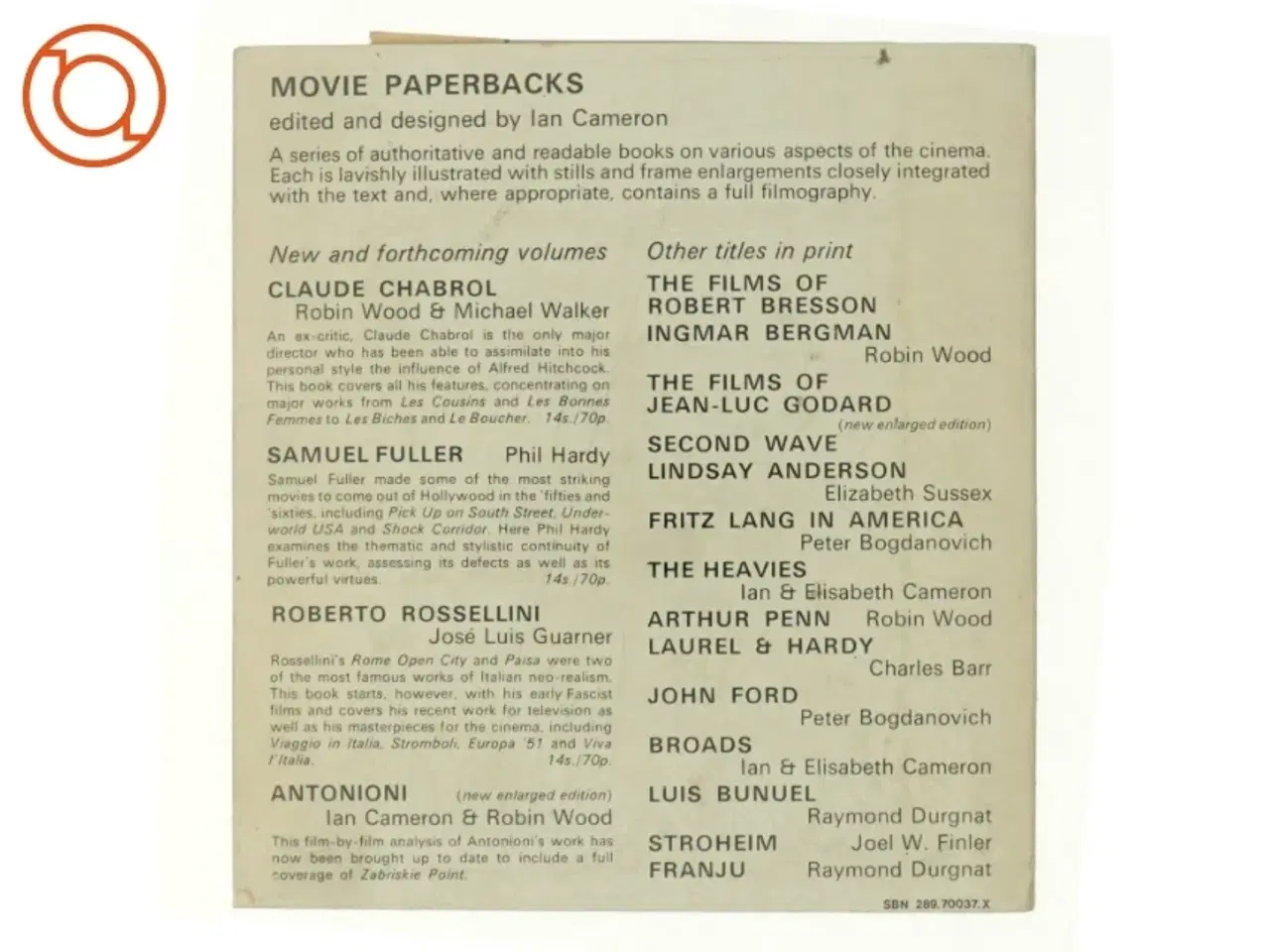Billede 3 - Calude Chabrol by Robin Wood & Michael Walker (bog)