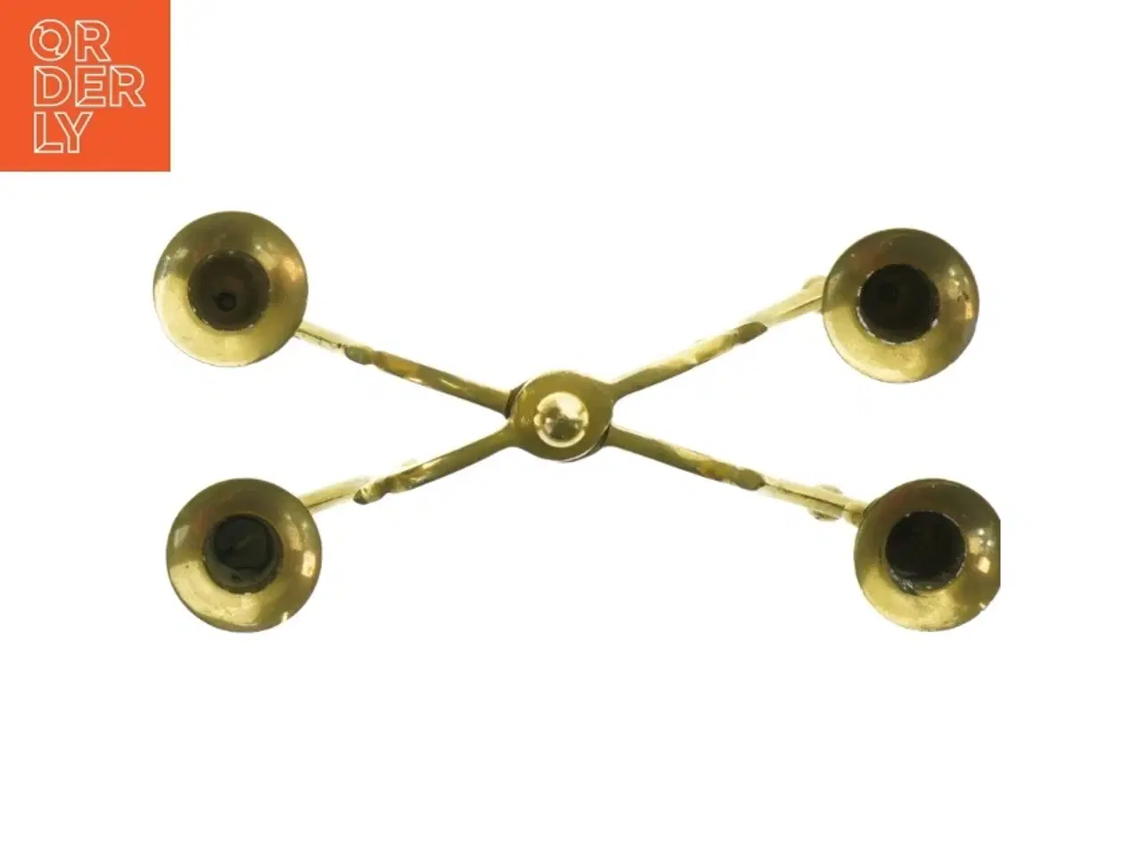 Billede 3 - Messing lysestage til fire lys (str. 24 cm)