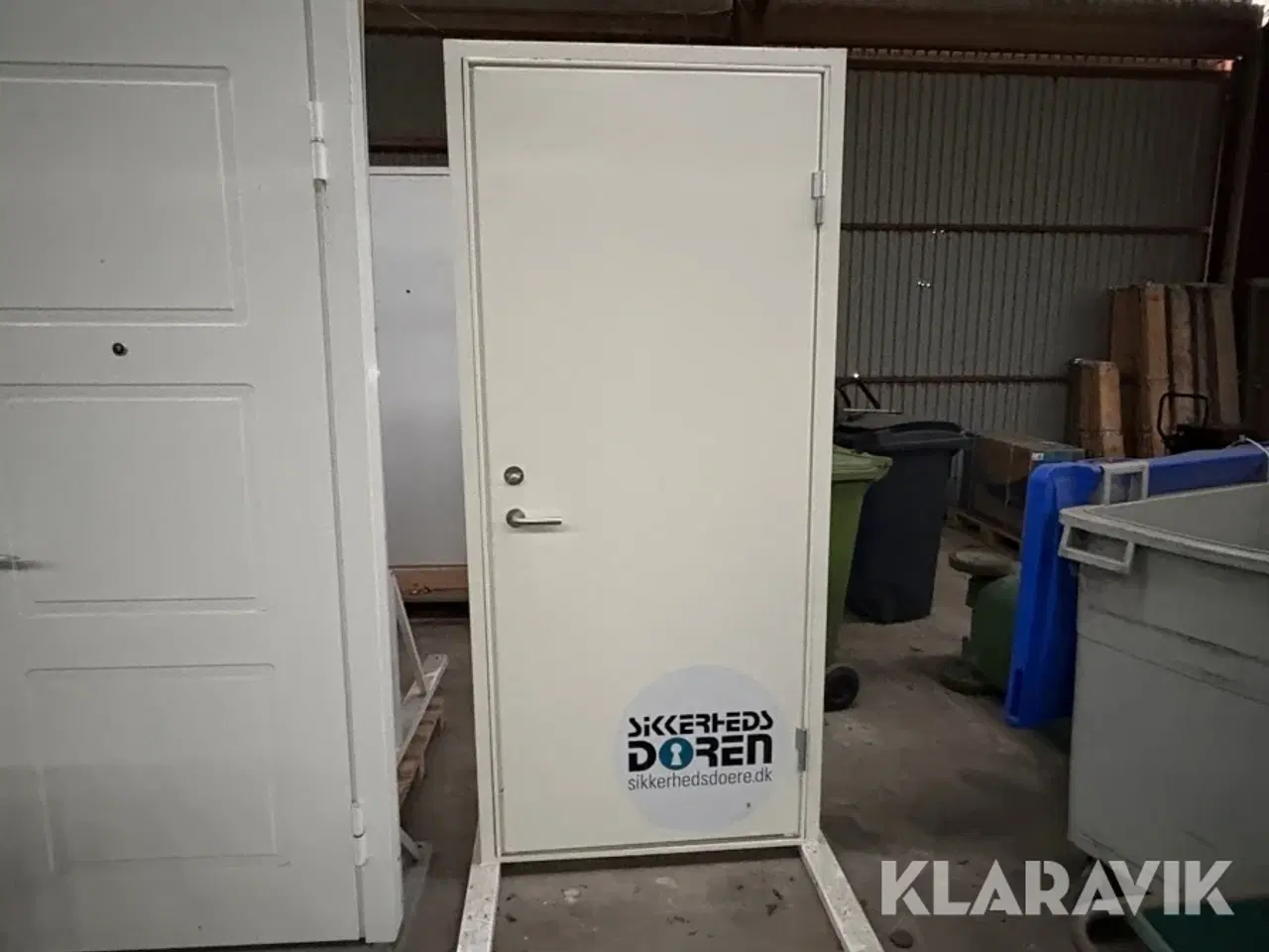 Billede 1 - Sikkerhedsdør Magnum venstre hvid glat med karm 1 styk