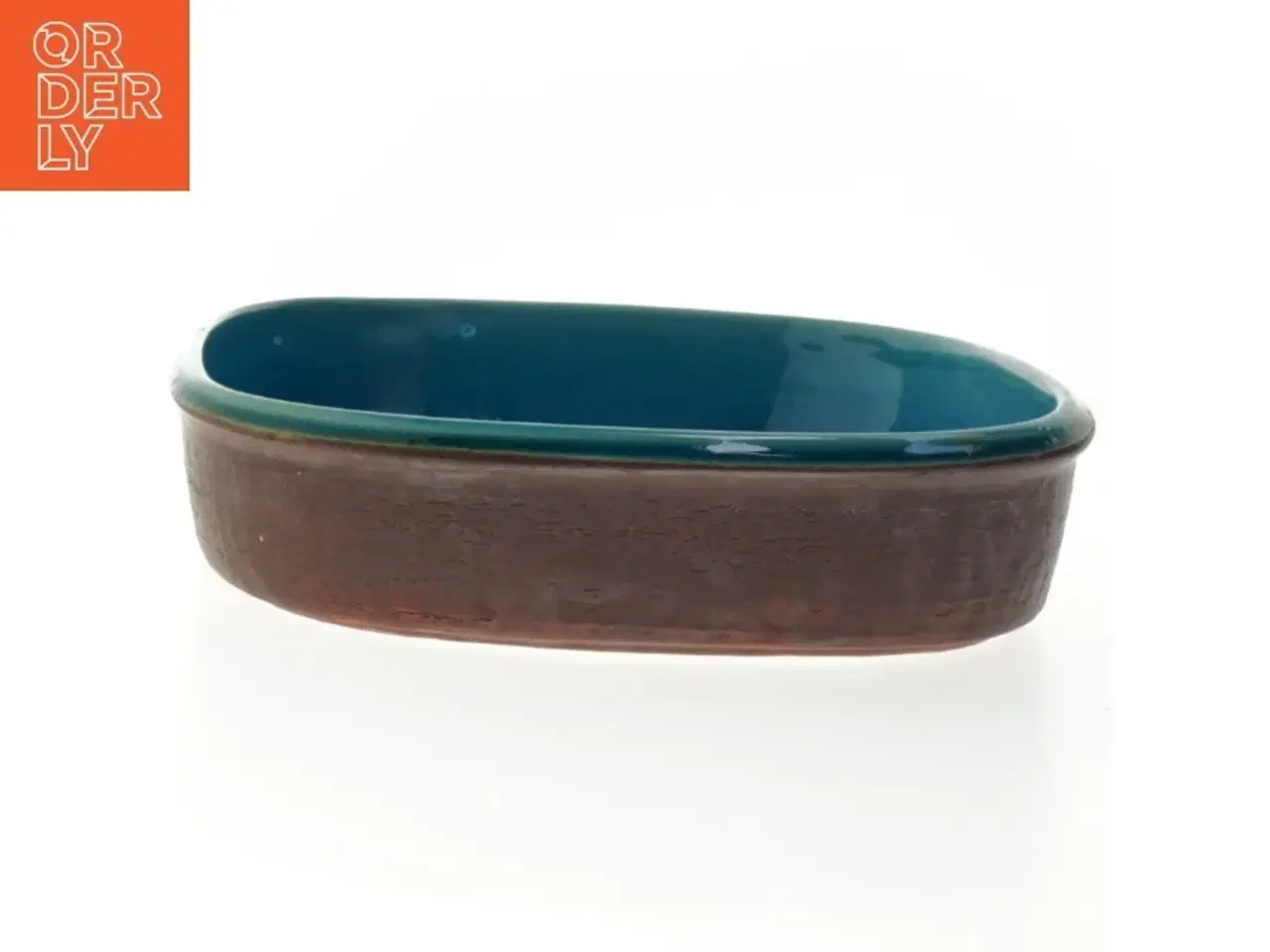 Billede 1 - Søholm Keramisk fad med Turkis glasur (str. 28x24 cm)