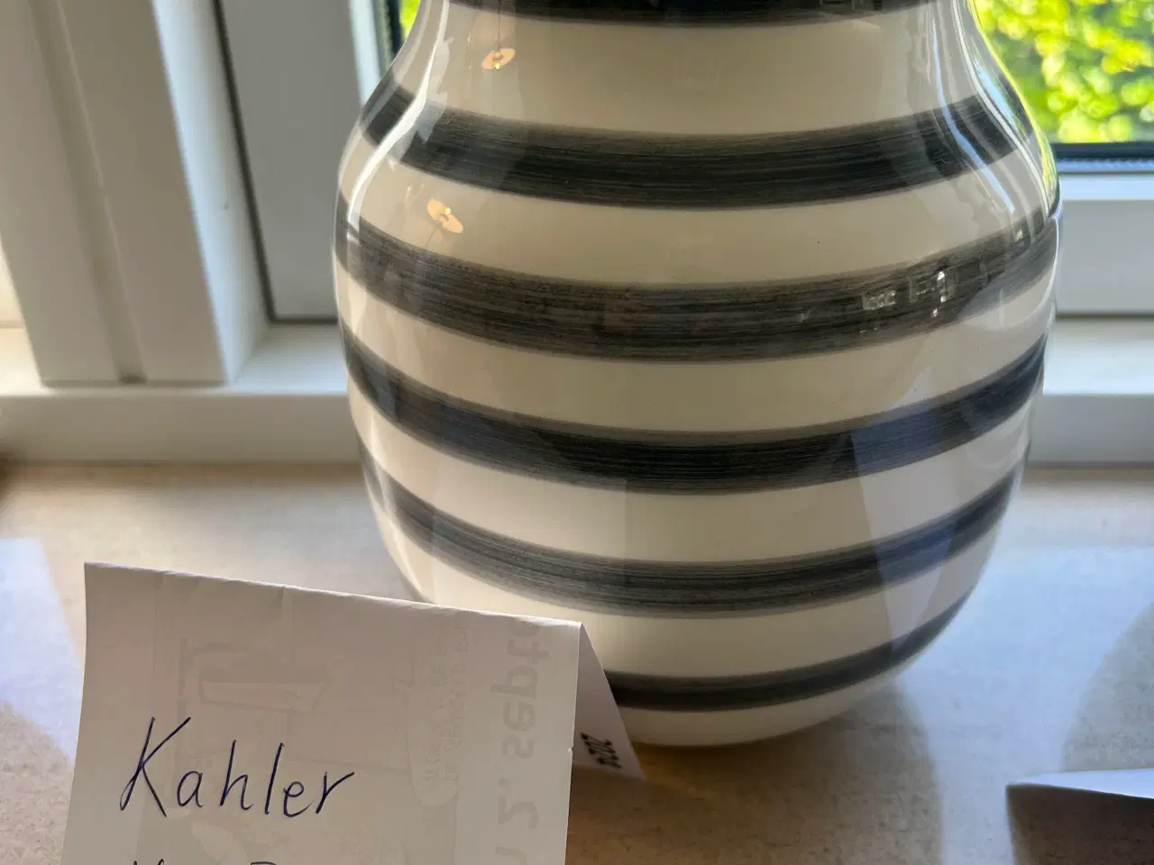 Billede 1 - Vase Kahler grå stribet 21 cm