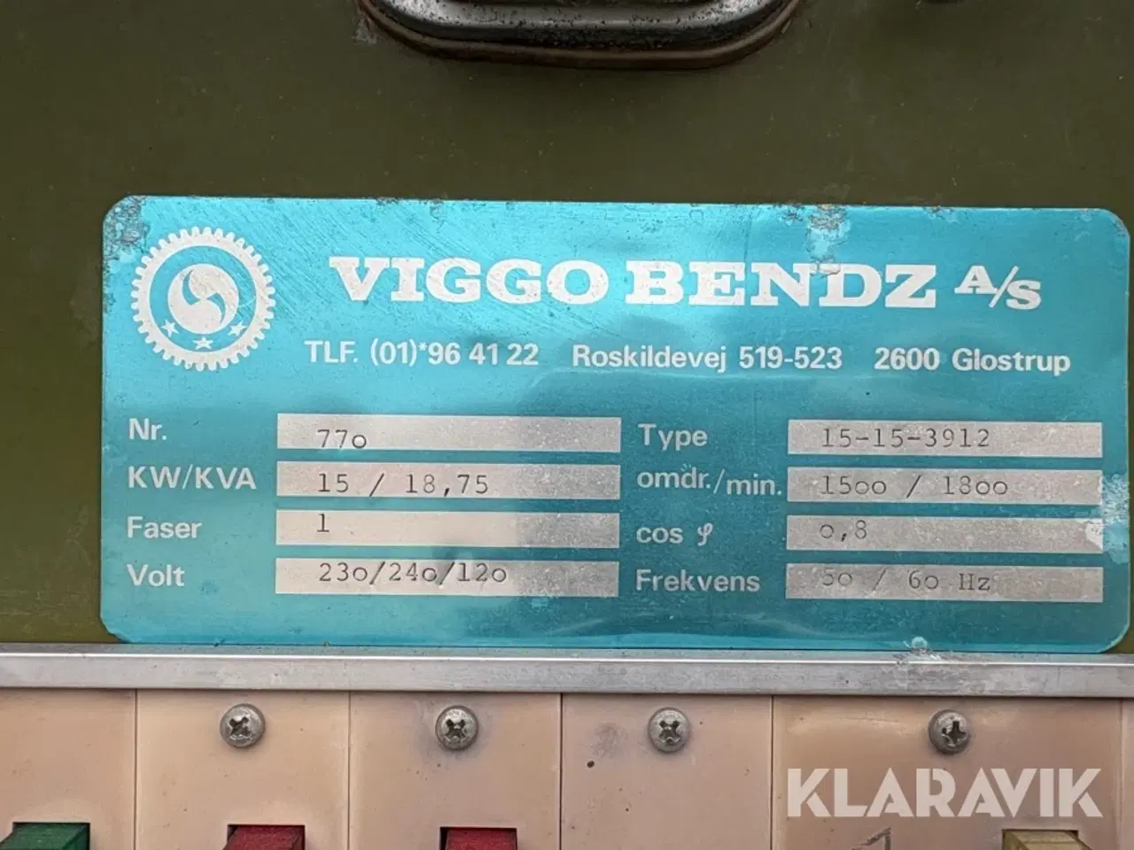 Billede 7 - Generator Viggo Bendz 15-15-3912