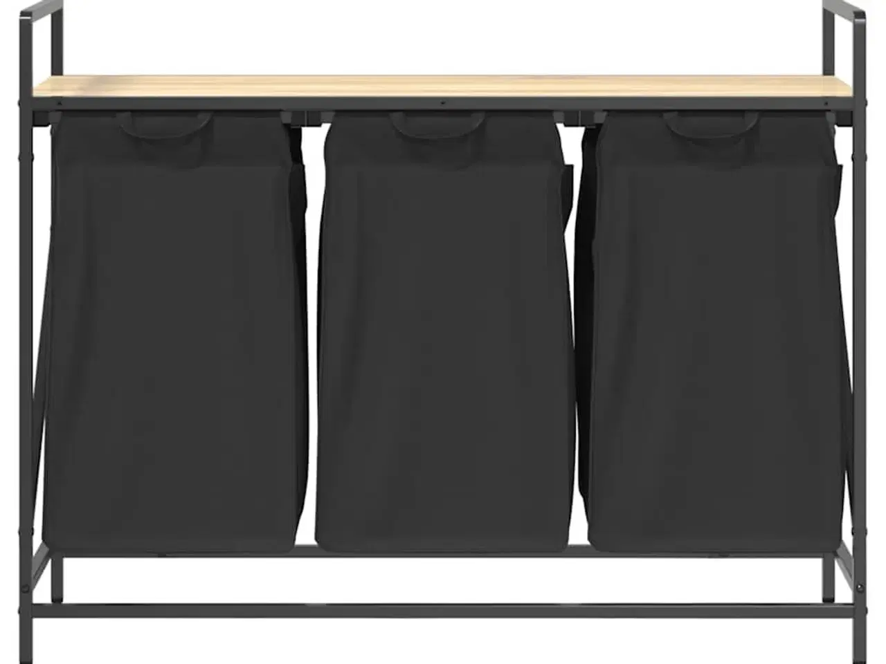 Billede 6 - Vasketøjskurv 3 rum med hylde sonoma-eg