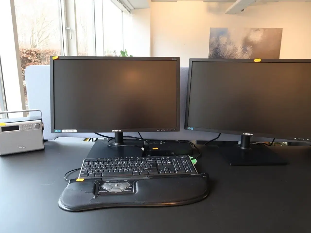 Billede 1 - 2 stk. computerskærme SAMSUNG S24E450, dockingstation DELL, tastatur, rollermouse