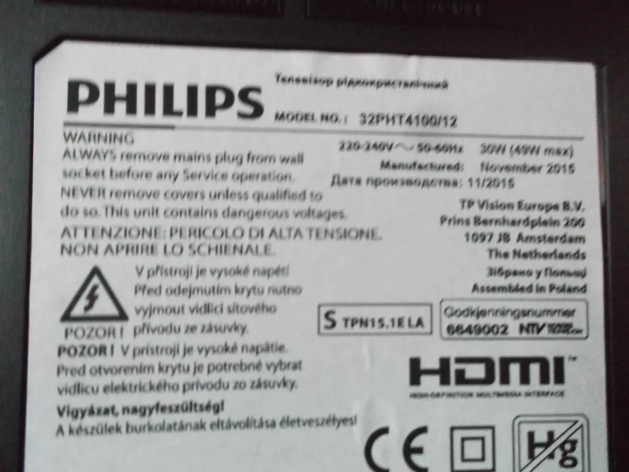 Billede 4 - Philips TPV TPT315B5-DXJSFE LCD panel med LED