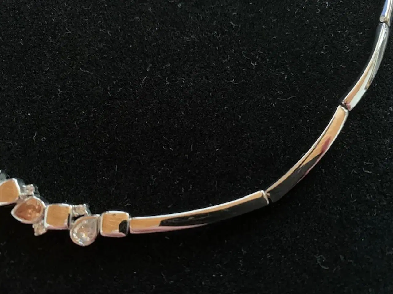 Billede 8 - Halskæde i rhodineret sølv collier med zirconia