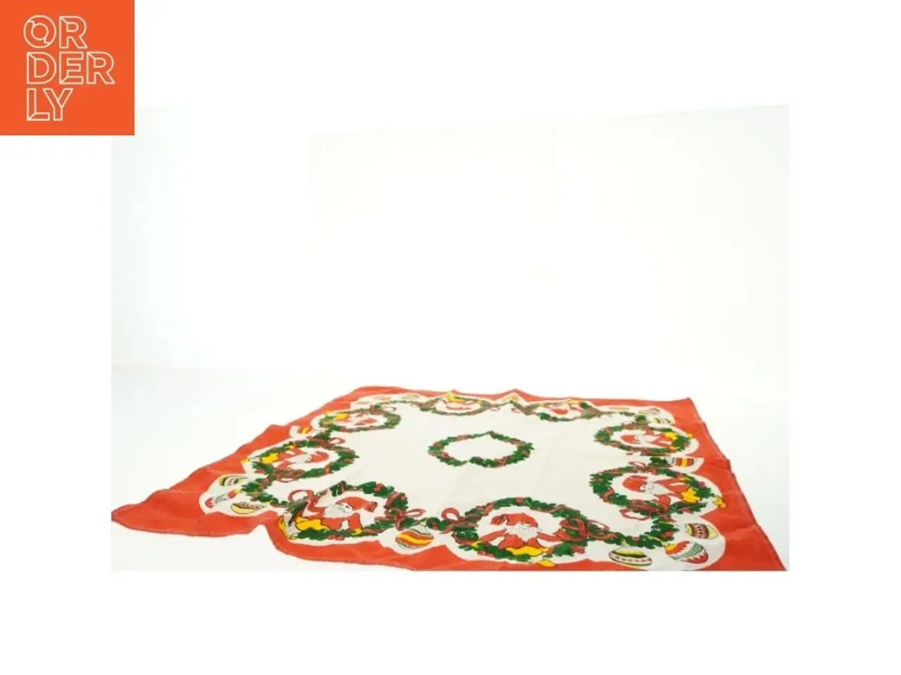 Billede 2 - Juledug med nissemotiv (str. 70x70 cm)