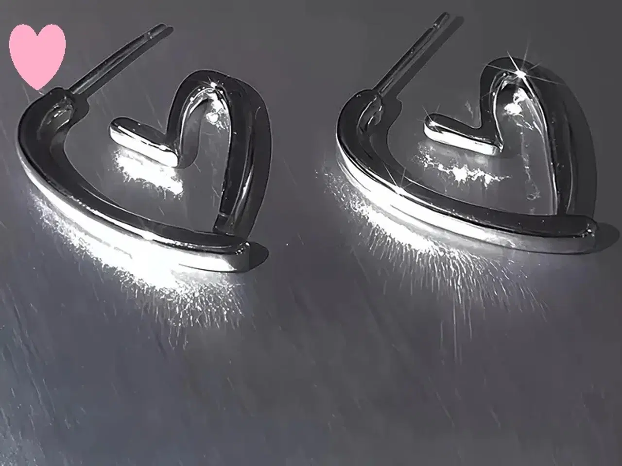 Billede 1 - * Fedeste hjerte-øreringe - i rå stil - i Tibetans