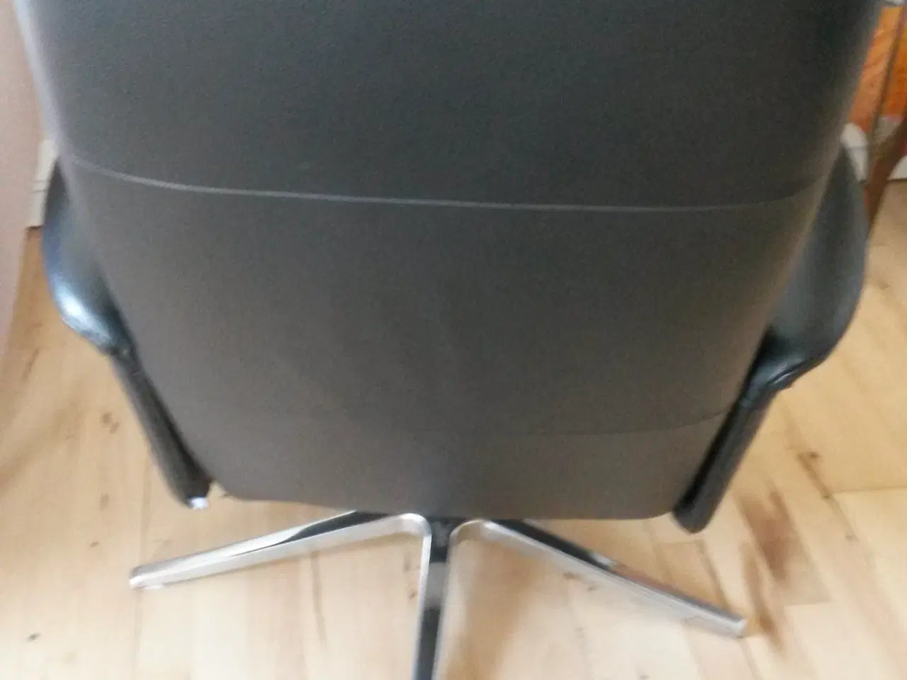 Billede 3 - img 2000 læder stol elite sort læder-sokkel krom