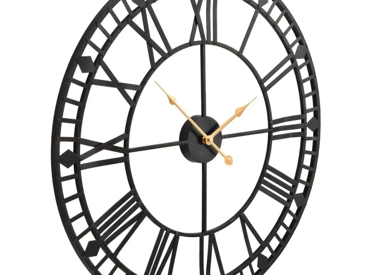 Billede 3 - Vægur i vintagestil med kvarts-urværk metal 60 cm XXL