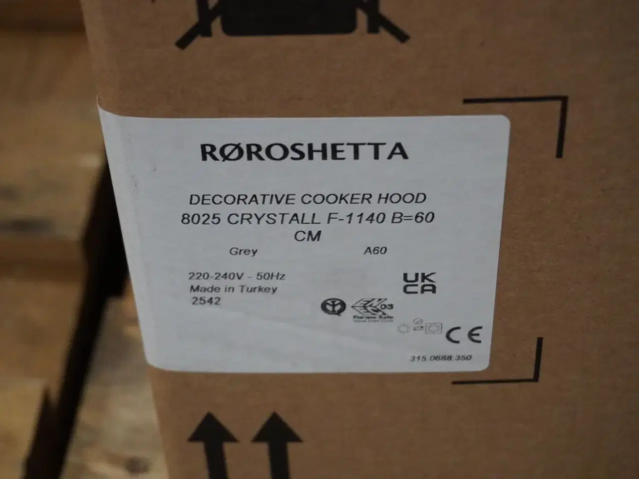 Billede 2 - Emhætte - RØROSHETTA Crystall 1140, 60cm