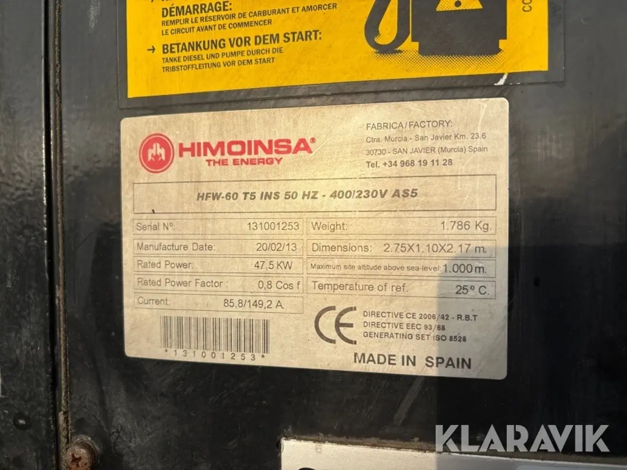 Billede 9 - Diesel generatoranlæg Minoinsa HFW-60