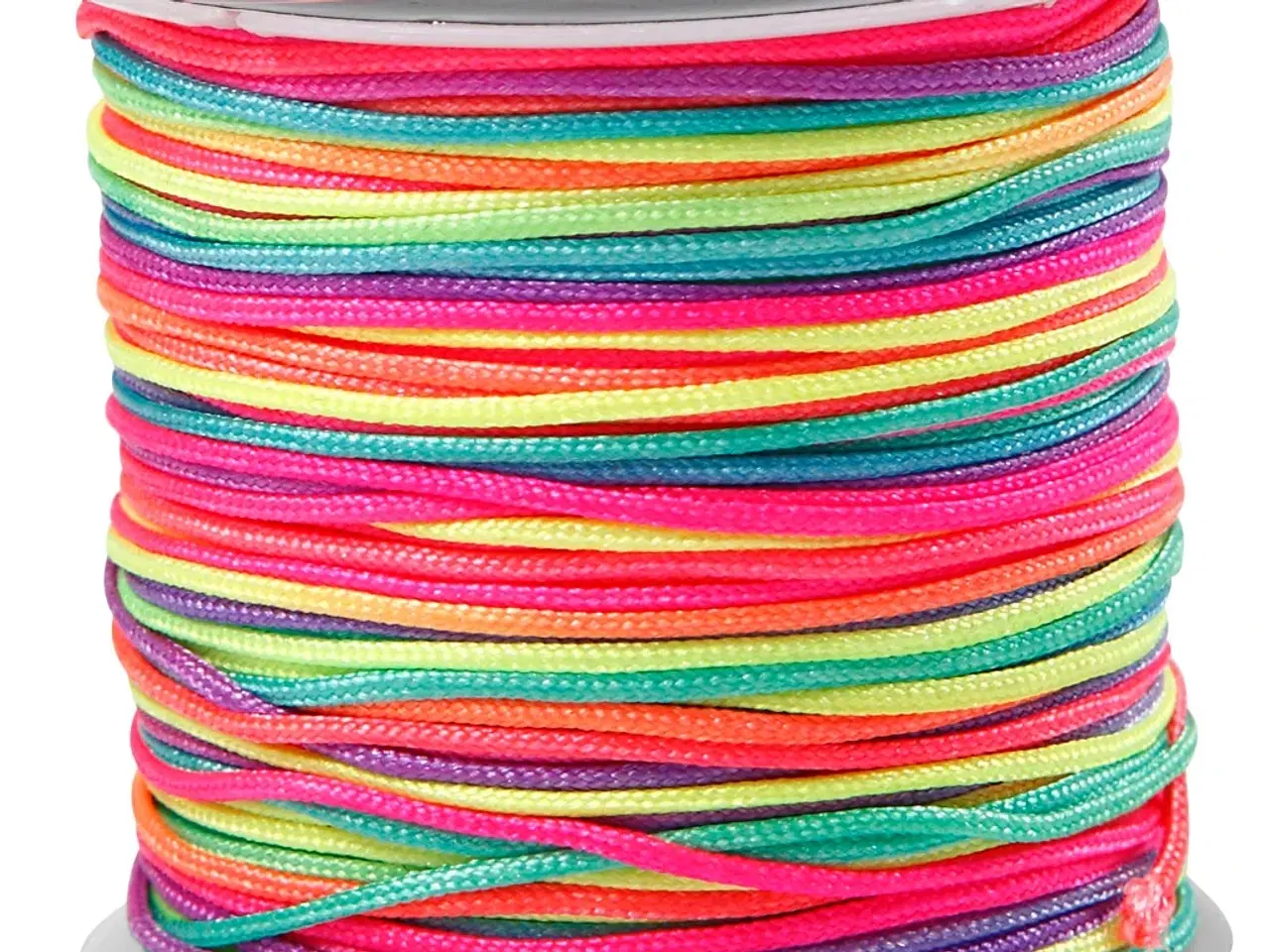 Billede 1 - Multicolor knyttesnor, tykkelse 1 mm, neonfarver, 28m/ 1 rl.