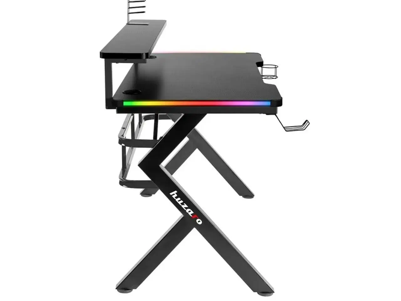 Billede 6 - Skrivebord Gaming Huzaro HZ-Hero 5.0 RGB Sort Stål Kulfiber 116 x 69,5 x 59 cm