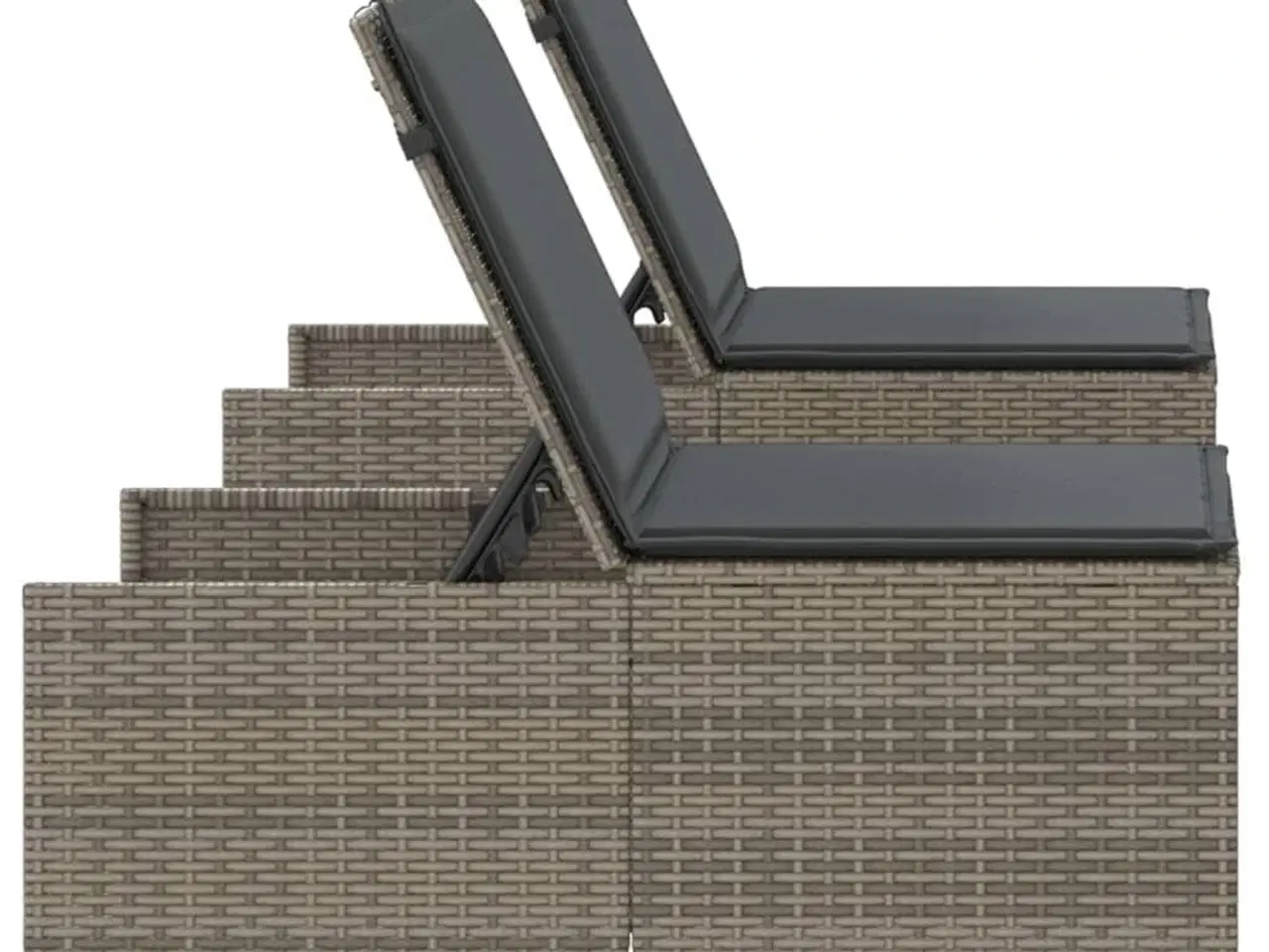 Billede 7 - Liggestole 2 stk. med bord grå polyrattan