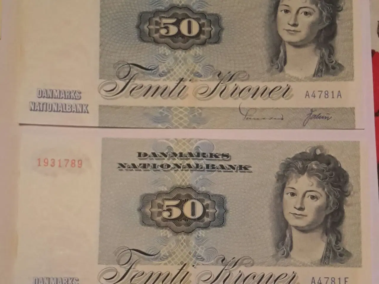 Billede 2 - Danske pengesedler pålydende 10-20-50 kr