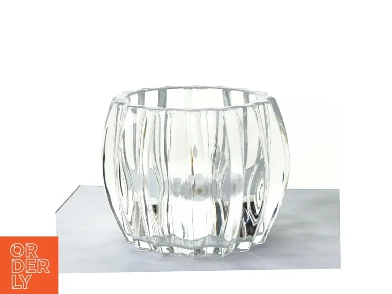 Billede 1 - Lysestage i glas til fyrfadslys (str. 8 går i 9 cm)
