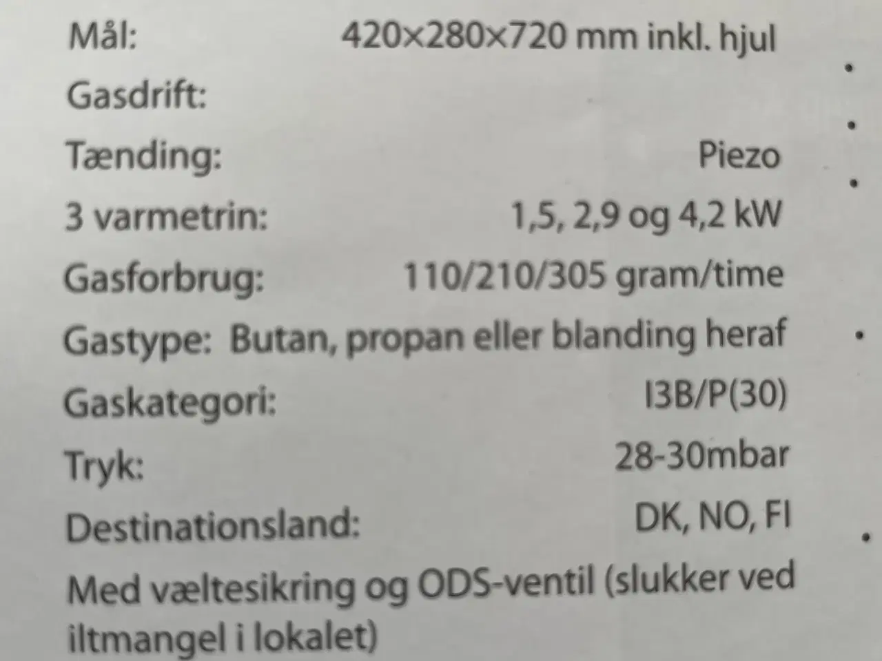 Billede 2 - Gasvarmeovne 2 stk mrk Heatmax, 1,5 til 4,2 kW 