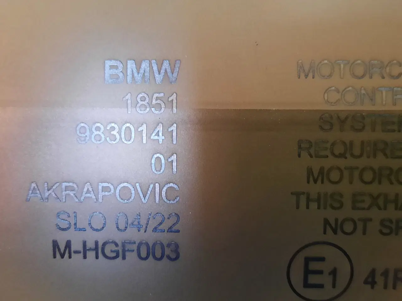 Billede 4 - BMW Akrapovic udstødning S1000R/RR