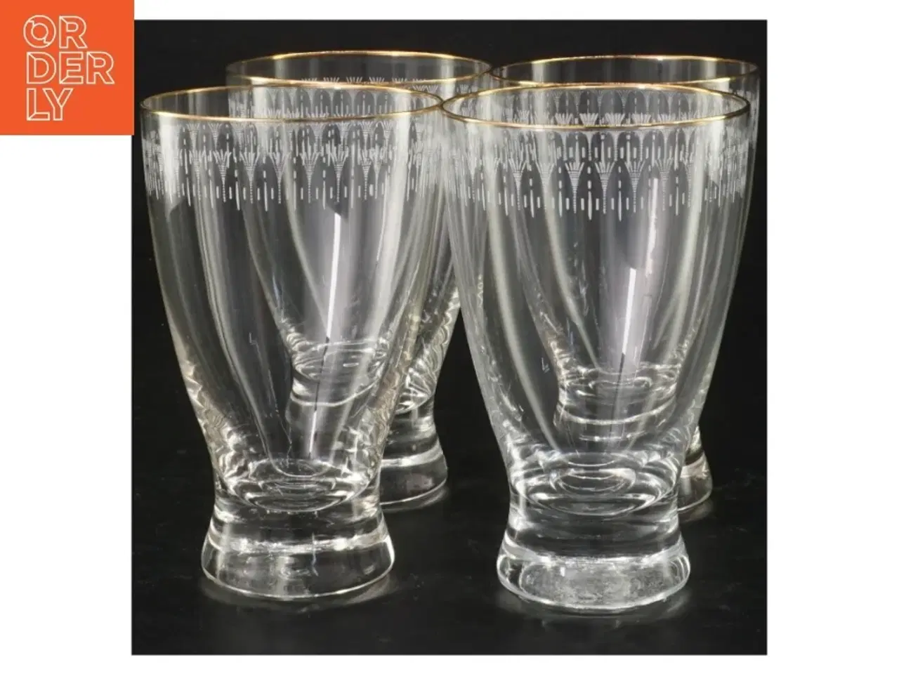 Billede 1 - Glas med guldkant (str. 12,5 cm)