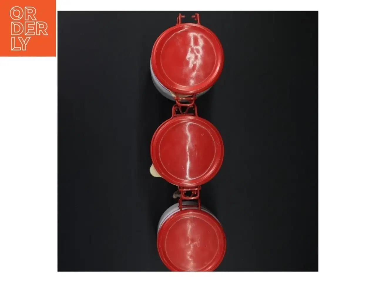 Billede 3 - Emailleret beholder med låg (str. 15 x ø 9 cm 11 x ø 9 cm)