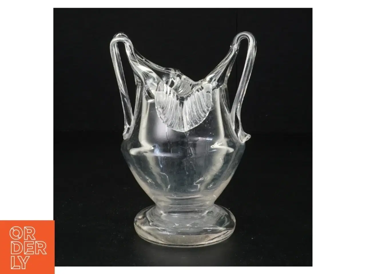Billede 1 - Krystal Glas mundblæst henkel vase (str. 16 x 12 x 10 cm)