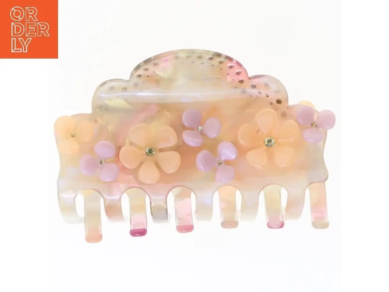 Billede 2 - Hårklemme med blomsterdesign (str. 9,5 cm)