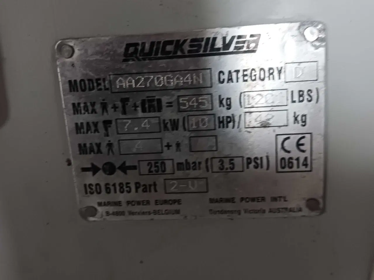 Billede 5 - Quicksilver AA270 gummibåd