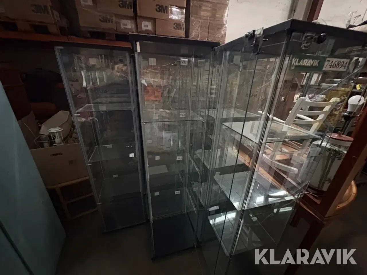 Billede 2 - Vitrineskabe i glas  12 stk