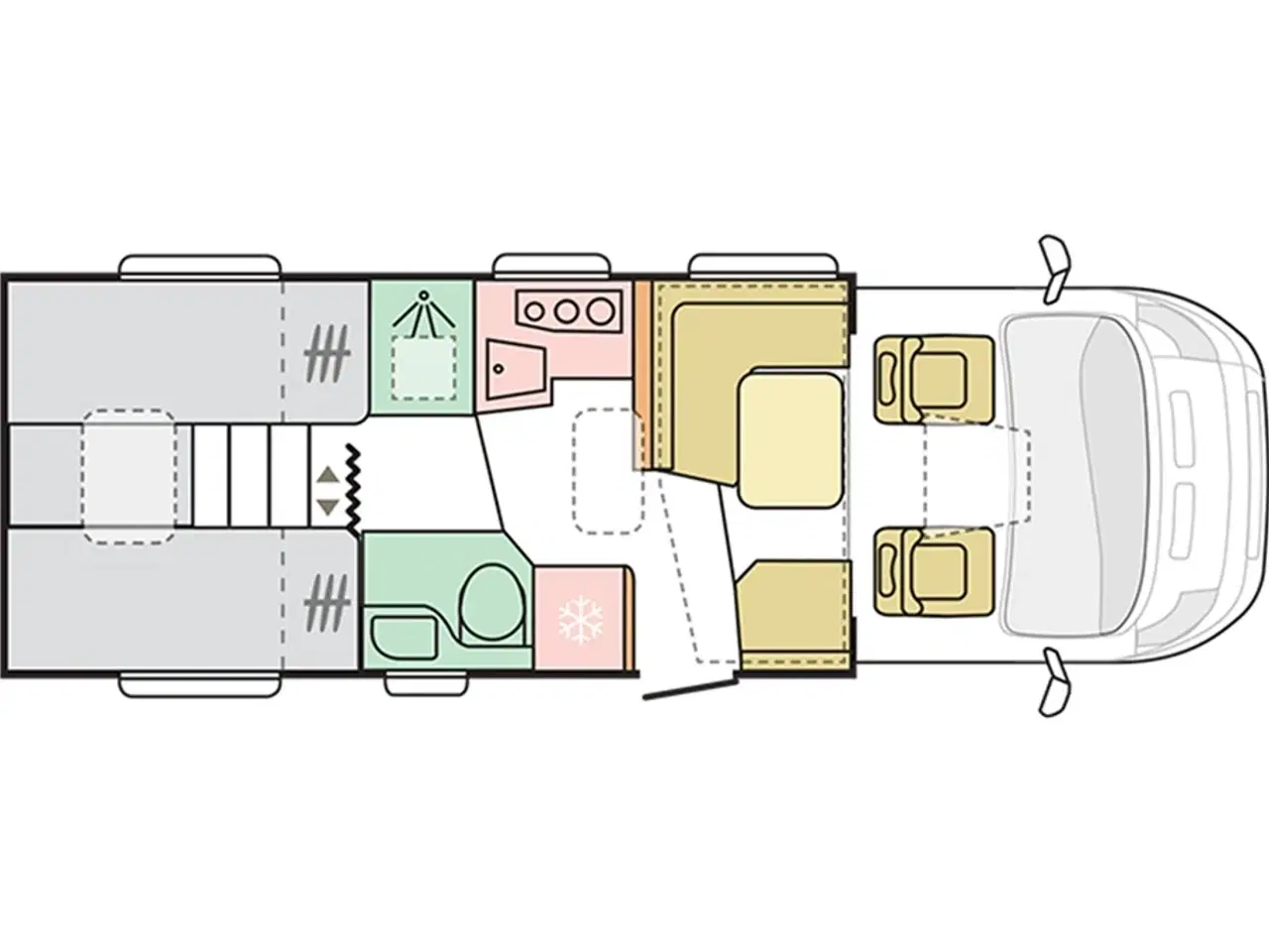 Billede 23 - 2024 - Sun Living S 65 SL   Lille Sun Living Autocamper med to enkelt senge.