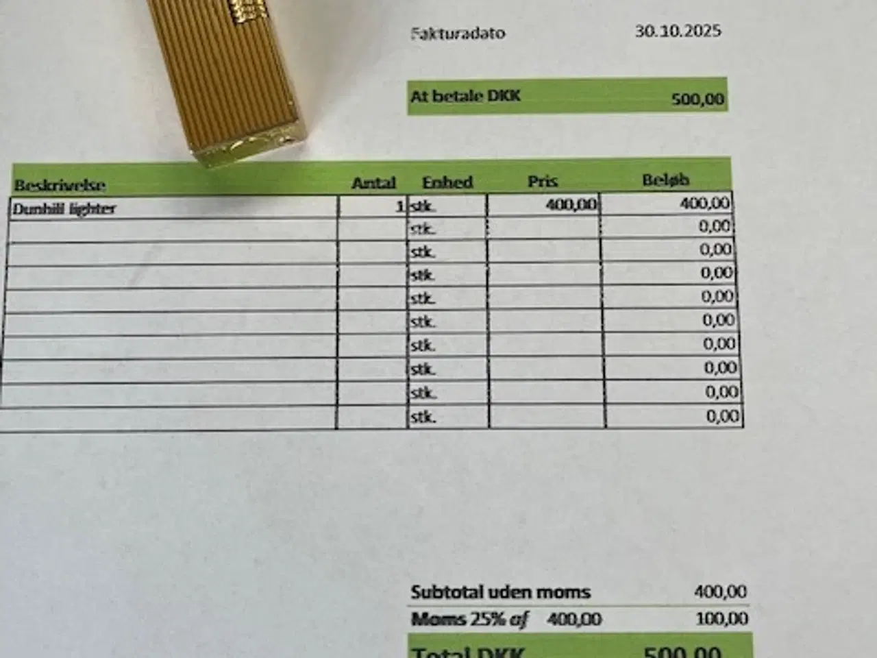 Billede 3 - Dunhill guld pibe Ligther.