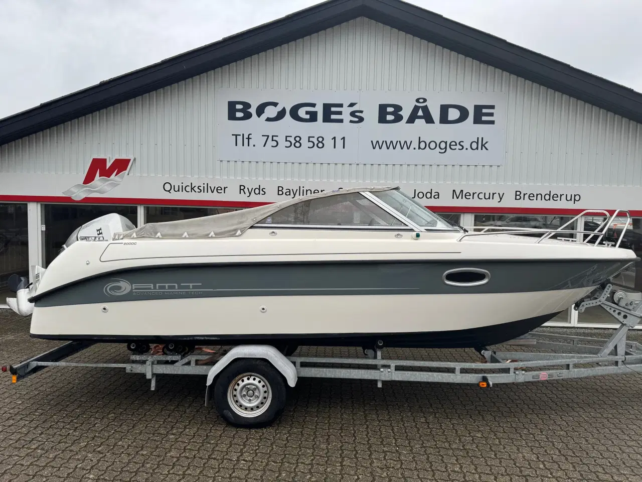 Billede 1 - 200 DC med 135 hk Honda-EFI 4 takt og 1800 kg Brenderup bådtrailer - Anvisningssalg