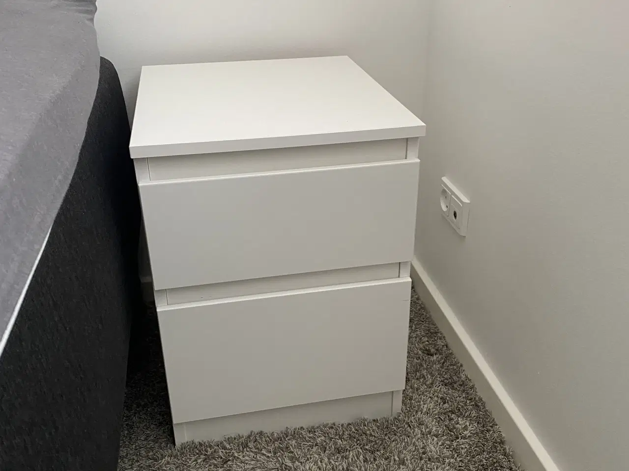 Billede 1 - Kommode med 2 skuffer, hvid, 35x49 cm