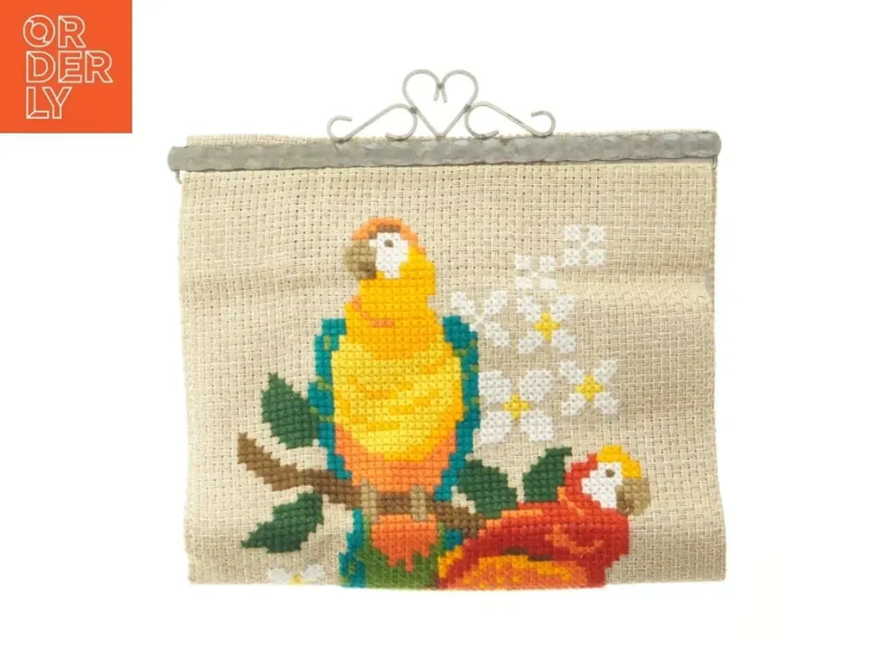 Billede 1 - Billede af papegøjer i korssting (str. 60x35 cm)