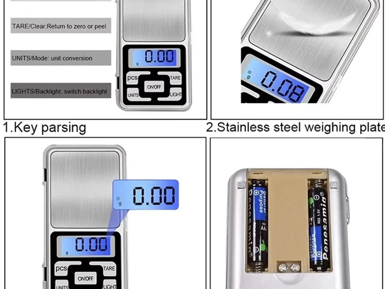 Billede 4 - NY DIGITALVÆGT 500g 0,01g