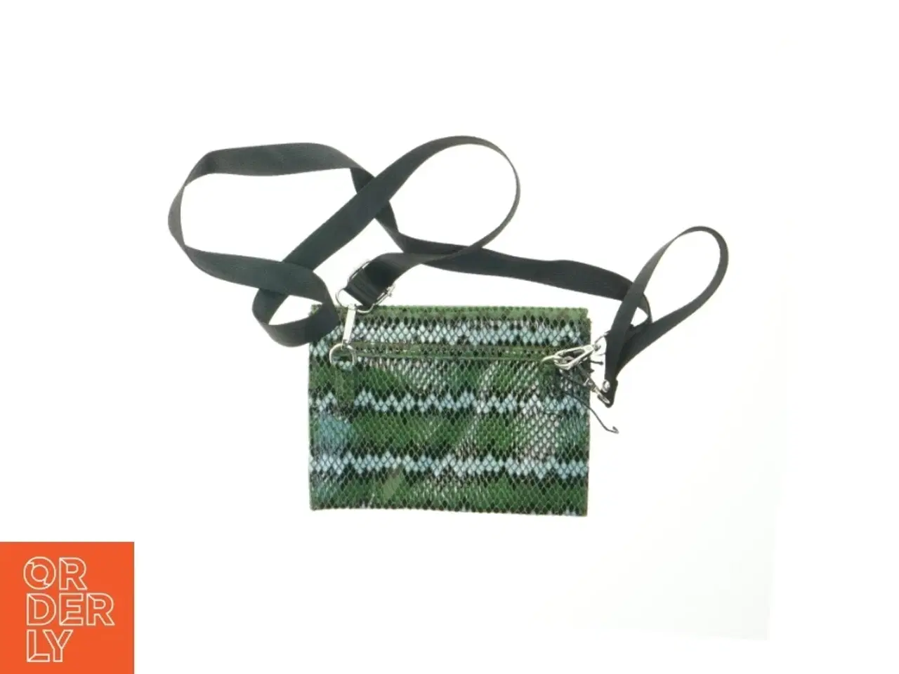 Billede 2 - Grøn snake print taske (str. 21x16 cm)