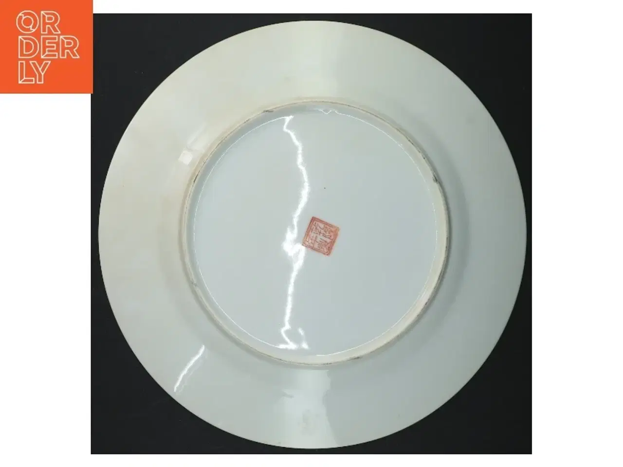 Billede 4 - Kinesisk porcelænstallerken med dekorativt mønster (str. 26 cm)