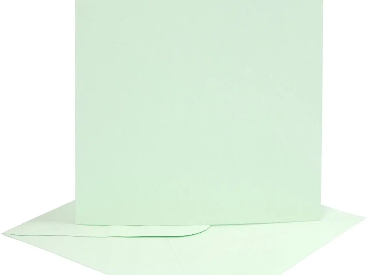 Billede 1 - Kort og kuverter, kort str. 15,2x15,2 cm, kuvert str. 16x16 cm, 210 g, lys grøn, 4sæt/ 1 pk.
